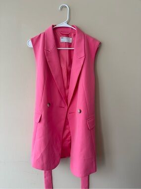 ASOS Hot Pink Sleeveless Tailored Blazer Vest